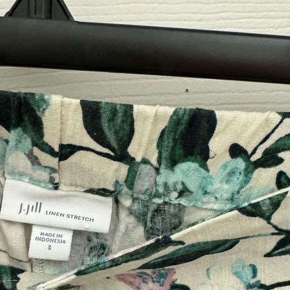 J. Jill Linen Pants Size Small Hydrangea Print Spring Floral Purple Blue - Picture 4 of 7